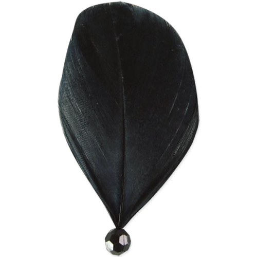Ozdobné peříčko s korálkem 4x8 cm (6ks/bal)