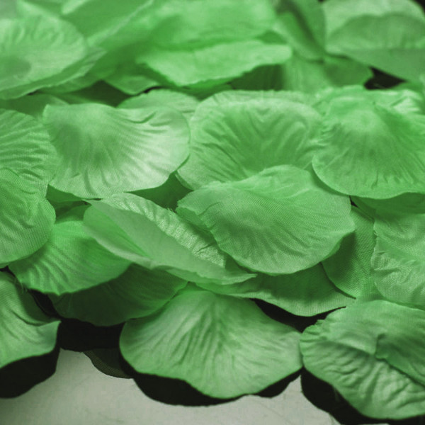 Textilní plátky růží na házení 48 x 52 mm - žíhané tmavě zelené (100 ks/bal)
