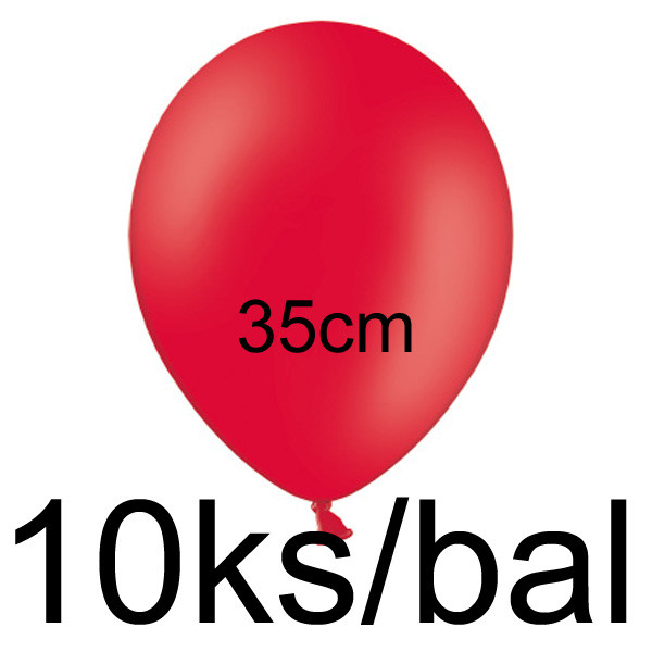 Balonek pastelový - Ø35 cm - červená (10 ks/bal)