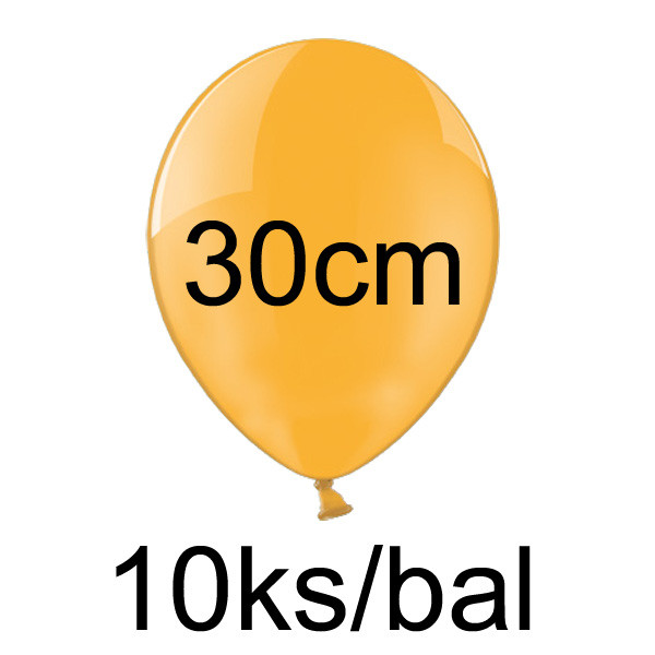 Balonek KRYSTAL - Ø30cm - oranžová (10 ks/bal)