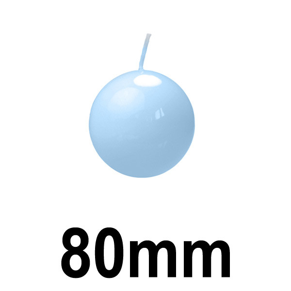 Svíčka koule LAKOVANÁ, Ø 8 cm - světle modrá ( 1 ks )