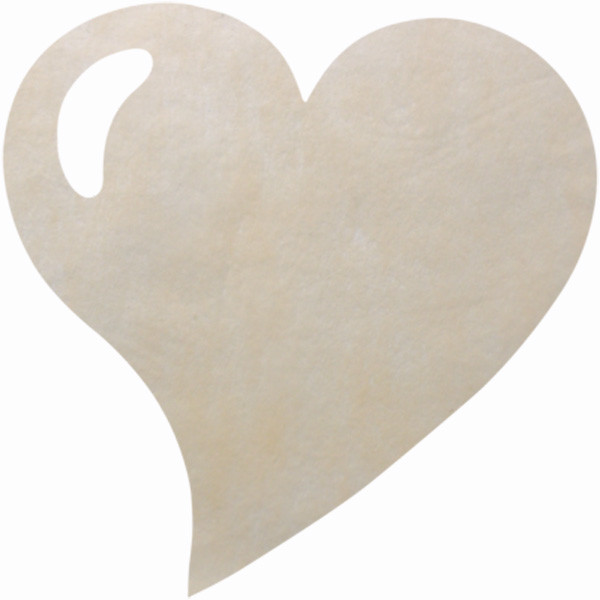 Svatební prostírání z vlizelínu - srdce 38x38cm - krémová (50ks/bal)