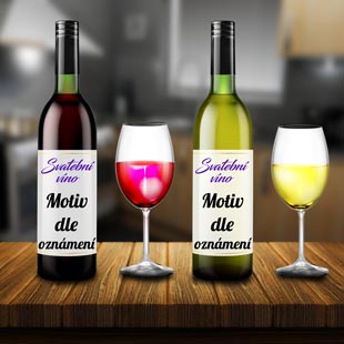 Etikety na svatební víno (6 ks/bal)